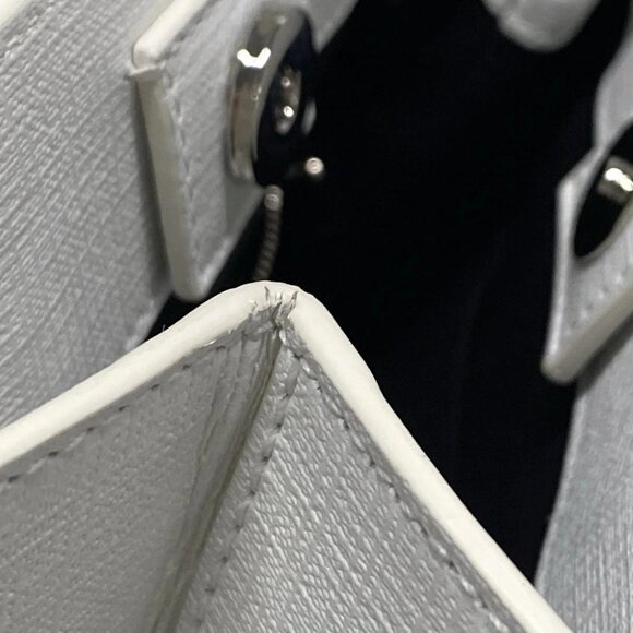 Auth BALENCIAGA Shopping Tote XXS 597858 White Black Leather - Tote Bag - Picture 13 of 16